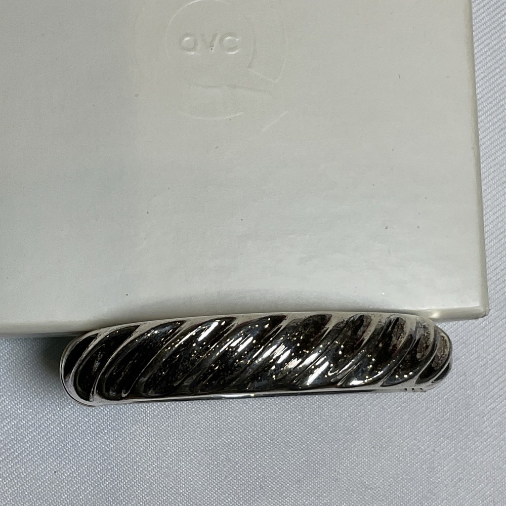 950 Italian Silver Hinged Hinged Bracelet wide Twist Shrimp Bangle 7"